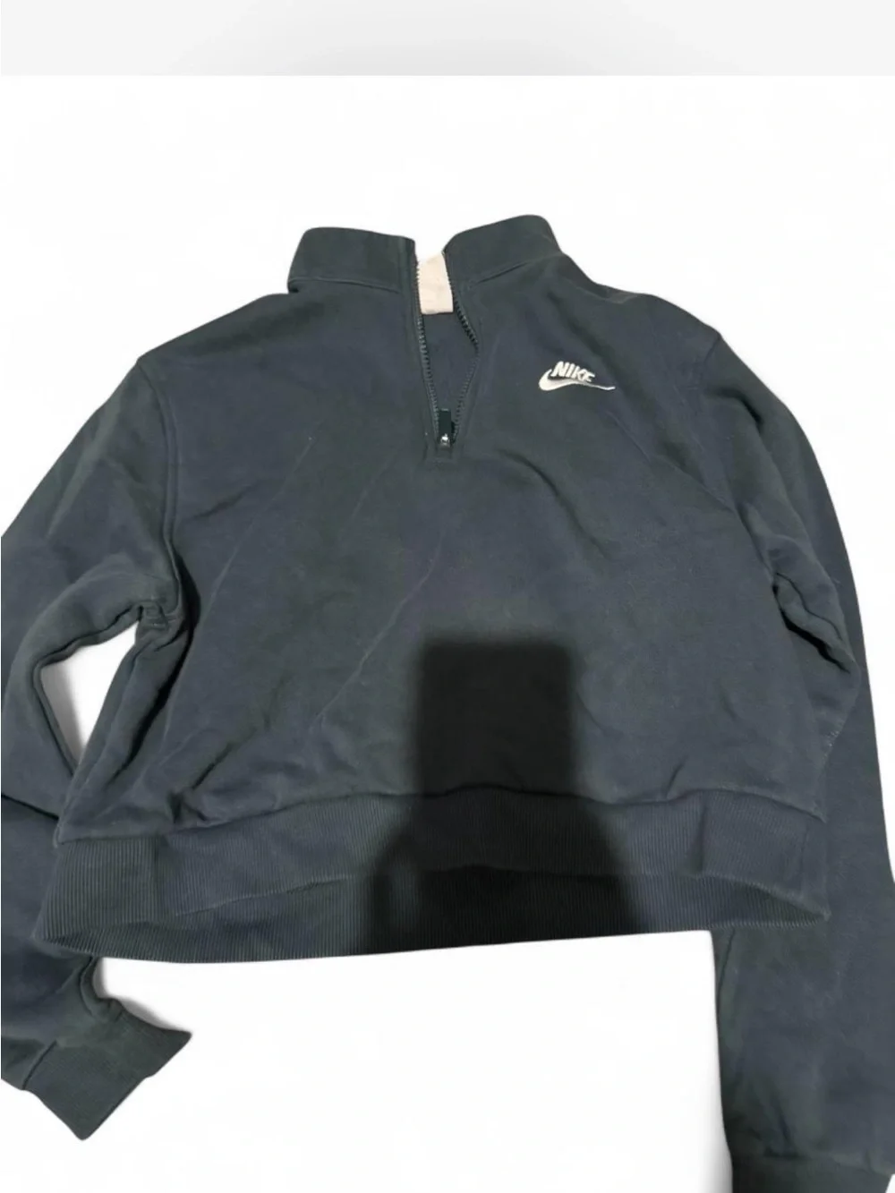 Nike Kids Black Half-Zip Teddy Pullover Jacket